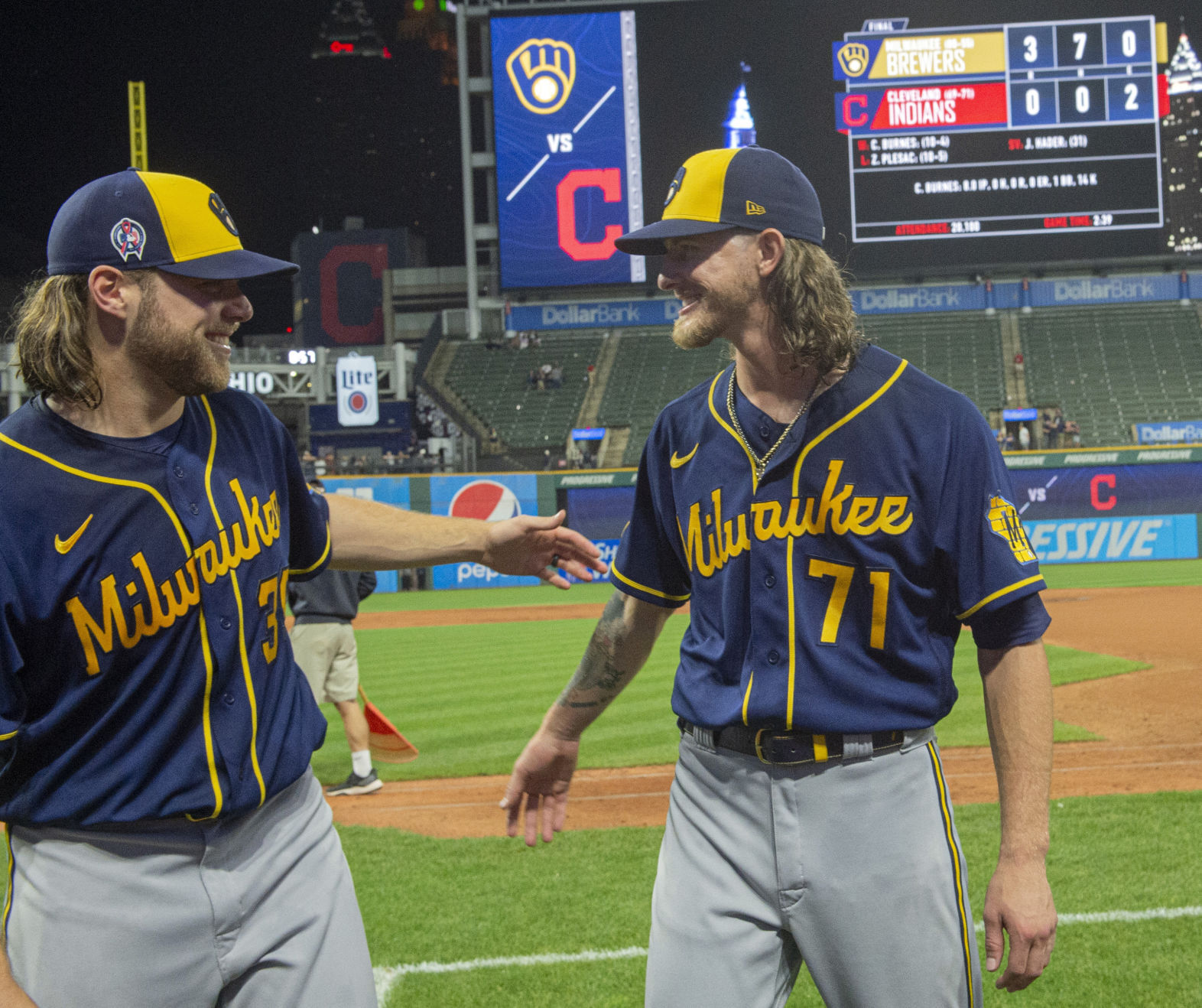 Corbin Burnes, Josh Hader combined no-hitter